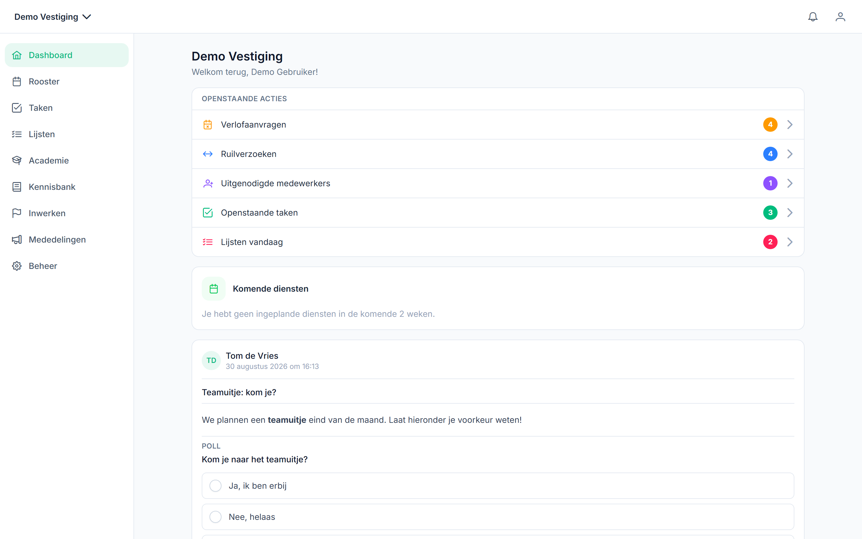 Central dashboard for entrepreneurs in Horecaflix